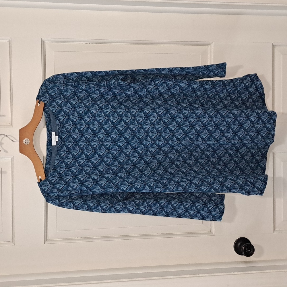 J.Jill Ponte Knit Printed 3 Quarter Sleeve Comfy Stretch Tunic Sweater Top